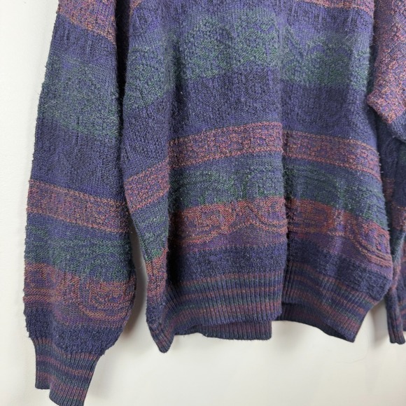 Cambridge Classics Mervyns Sweater Men XL Multi Striped Wool Italy Grandpa Relax - Picture 4 of 7